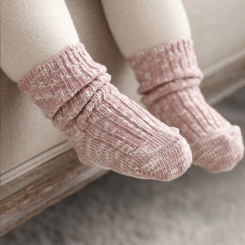 nuevos calcetines para niños de Color caramelo sólido algodón para bebé antideslizante calcetines suaves cálidos para niño niña pequeña 0 -4T: Rosa / 2 to 4T