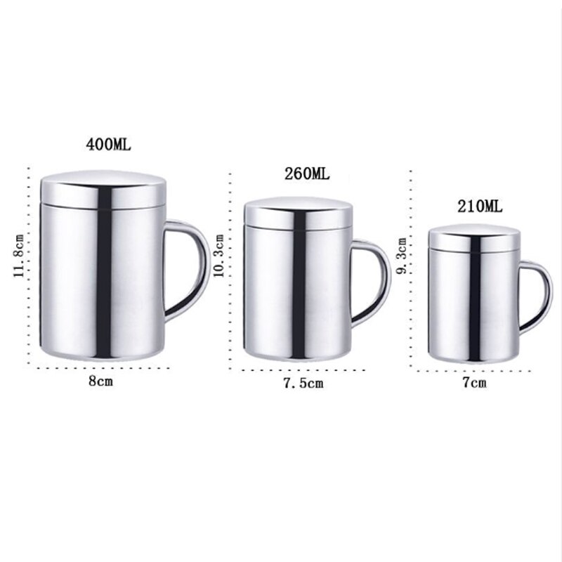 Double Wall Stainless Steel Coffee Mug Portable Cup Travel Tumbler Coffee Jug Milk Tea Cups Double Office Water Mugs