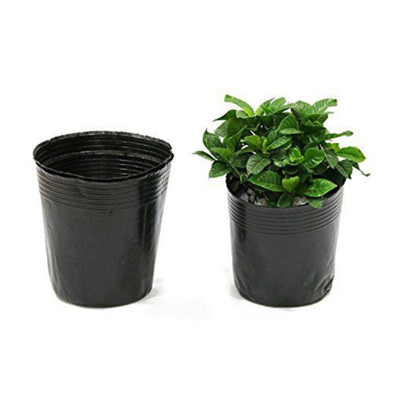 100 Stks/set Huishouden Tuin Zwart Plastic Plant Voeding Potten Praktische Duurzaam Zachte Plantenvoeding Potten