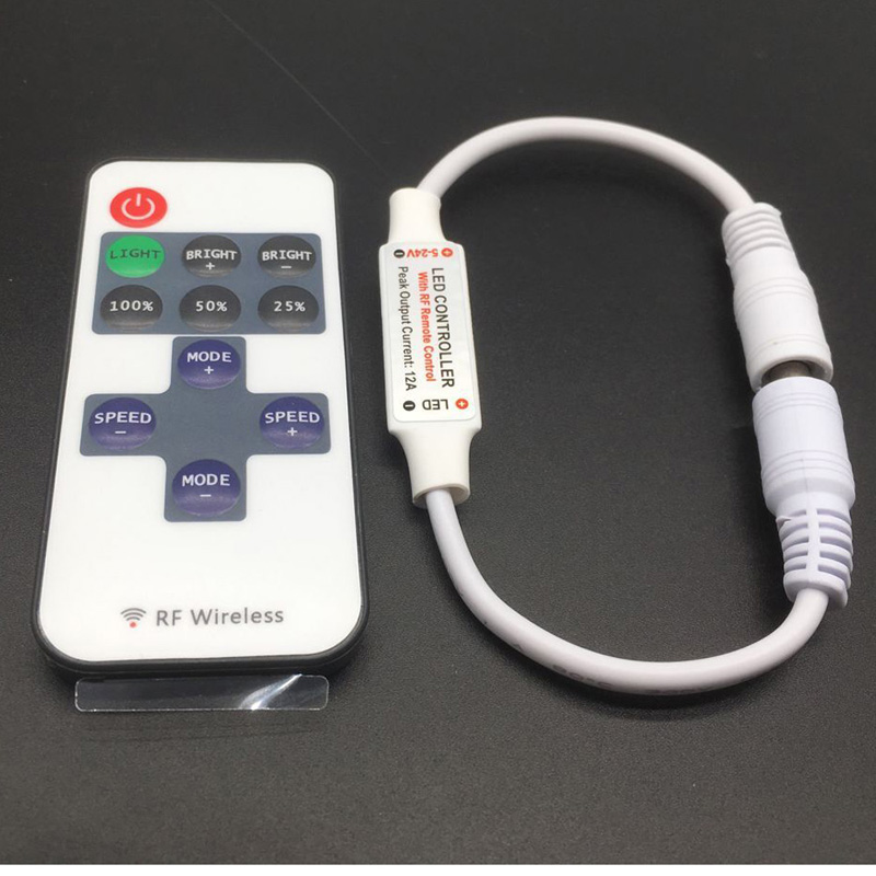 LED Strip Controller DC 12 24 V DC Wire Connector 11key RF Wireless Controller For RGB Single Color LED Strip remote control: DC Connector