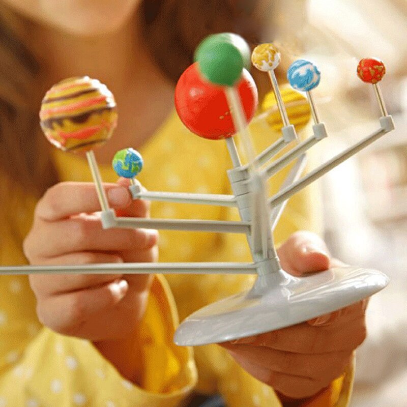 1 Set Solar System Nine Planets Planetarium Model Kit Astronomy Science Project DIY Kids Early Education For Child