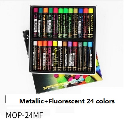 Mungyo 12/ 24 farver oliepasteller metalliske og fluorescerende tegneforsyninger: 24   mf farver