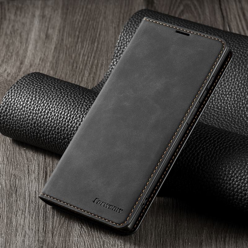Dla Samsung Galaxy S10 5G przypadku odwróć portfel magnetyczny pokrywa dla Samsung S10 Plus E S10E Lite przypadku luksusowe skórzane etui na telefony Coque: For Samsung S10 / Black