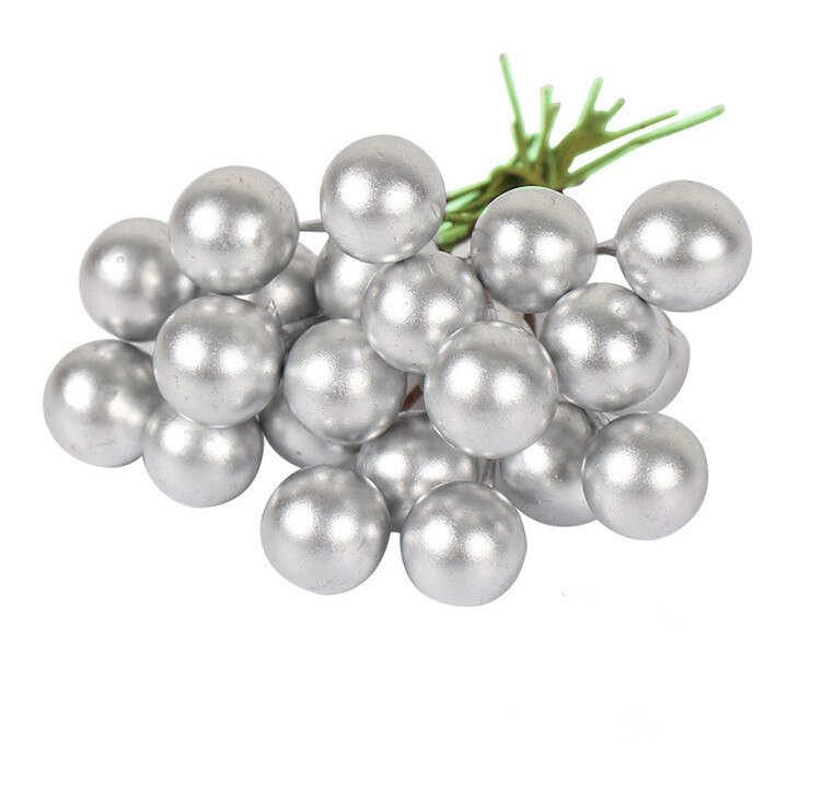 50 Uds. De frutas pequeñas rojas de espuma cereza baya golden fruit DIY decoración de árbol de Navidad 10MM/12MM