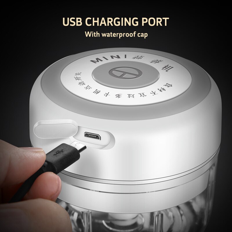 100/250/300ml Mini Electric Garlic Masher USB Charging Vegetable Garlic Press Wireless Smart Electric Kitchen Food Meat Chopper