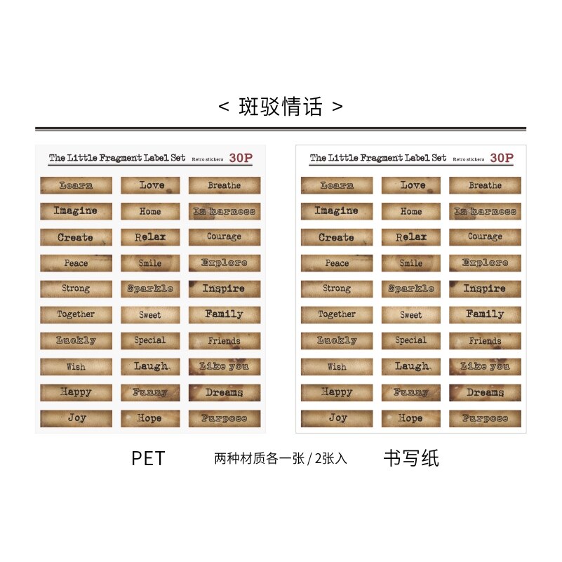 Yoofun Dual Materiaal Plastic Stickers Retro Innovatieve Etiketten Voor Scrapbooking Journal Decoratie Dagboek Album Diy Streep Sticker: c