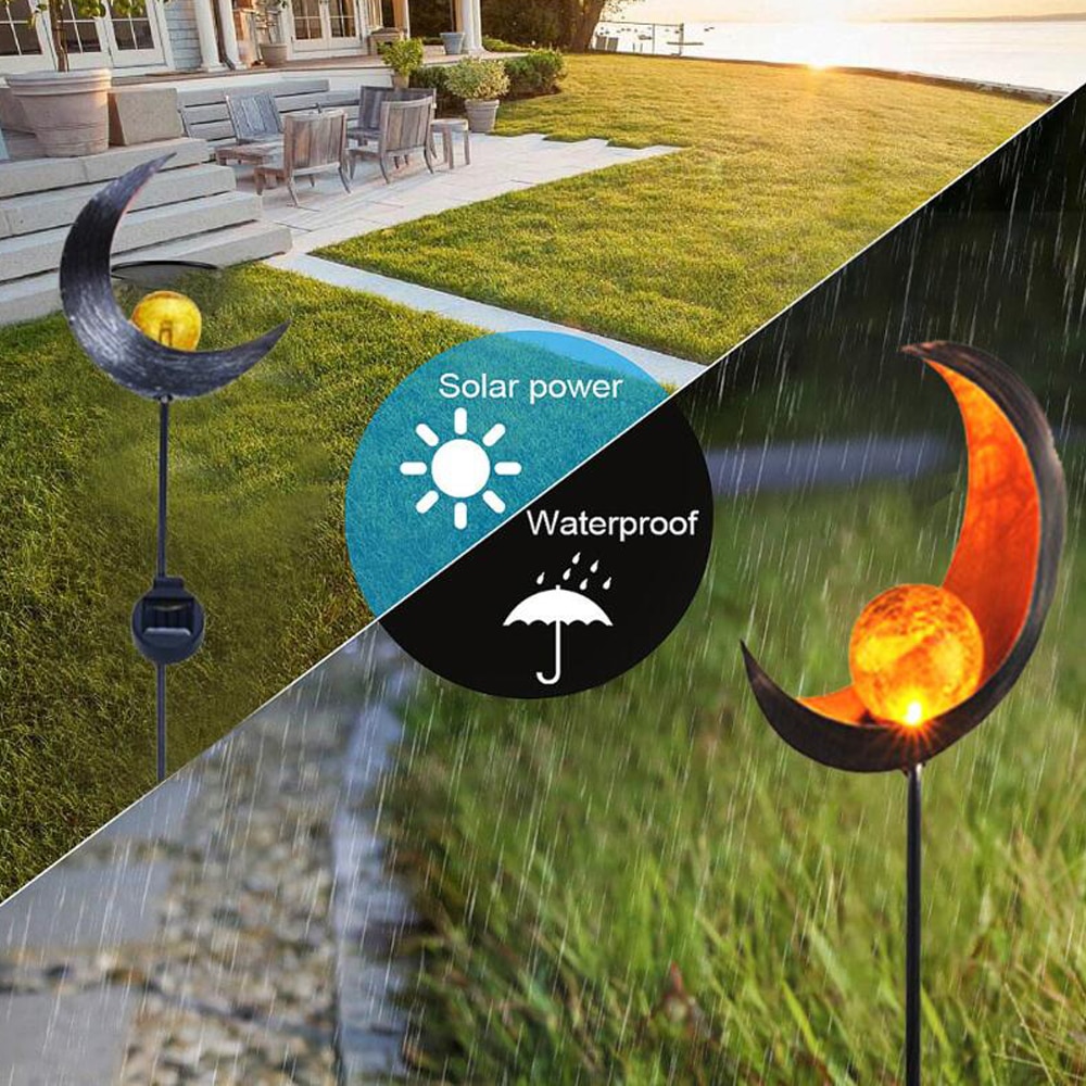 Ledet sol flamme lys metal led haven lys flamme effekt lampe vandtæt udendørs lys landskab lys sol dekorativt lys