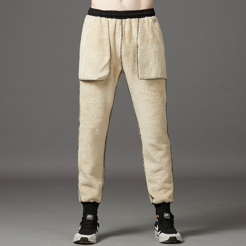 Dikke joggingbroek werkbroek winter heren fluwelen kokerbroek slim maat 4xl warme broek zwart trend sport joggingbroek joggingbroek