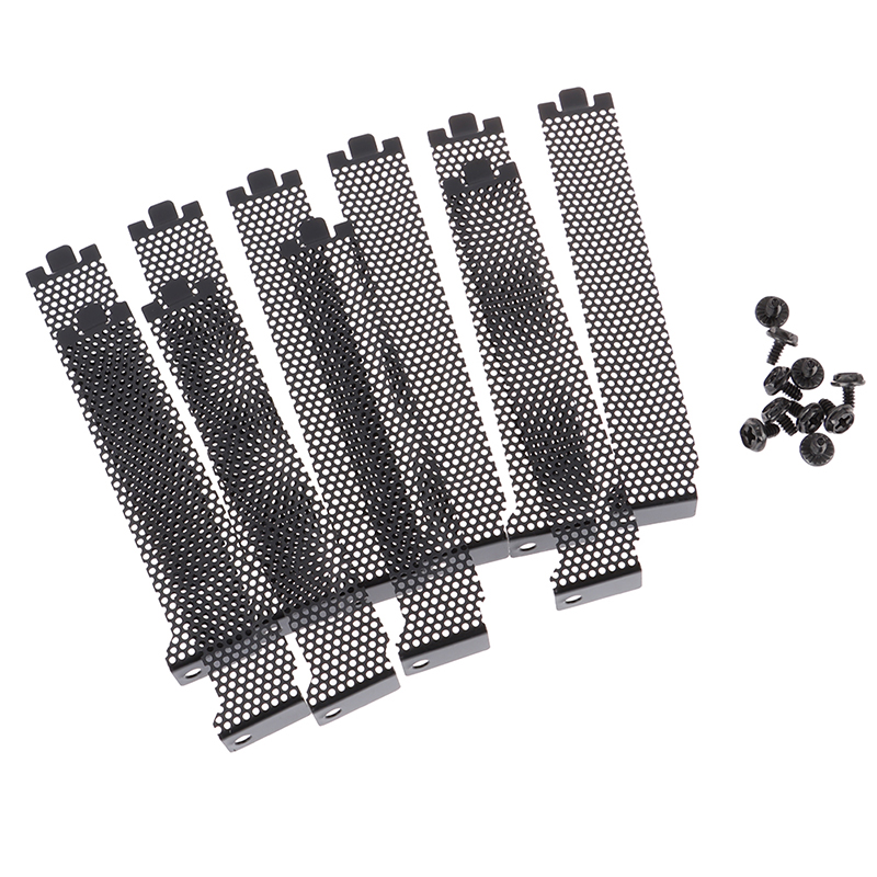 10 X Black Mesh Pci Chassis Slot Covers Beugel Met Schroeven Blanking Plaat