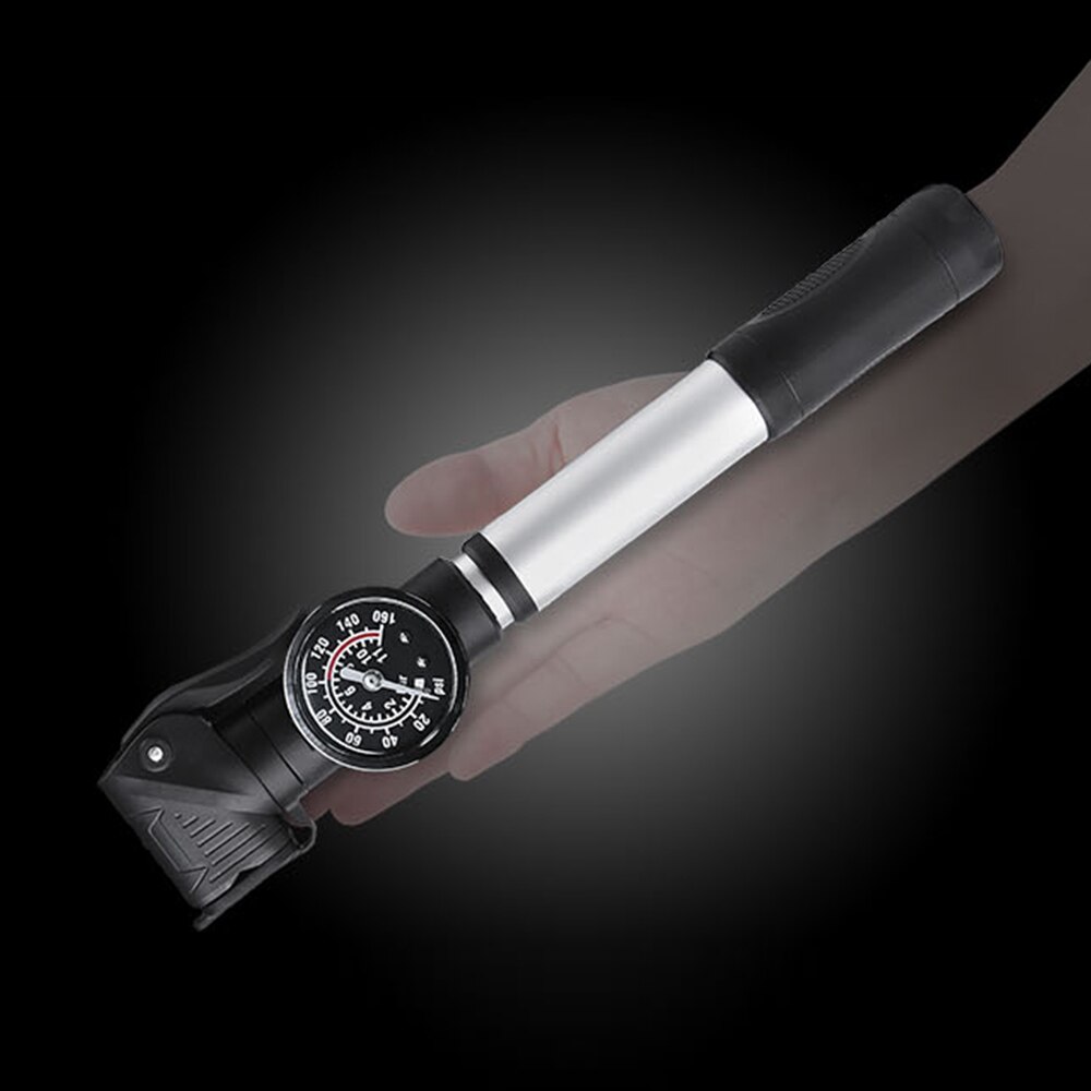 Mini Bike Pump Portable High-pressure Bike Tire Frame Pump Fits Presta Schrader with Pressure Gauge for Road Mountain Bikes