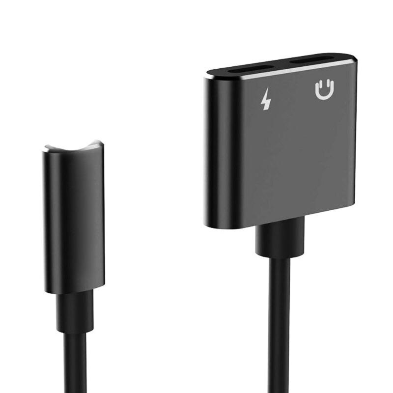 adapter 2 w 1 dla iPhone 7 8 plus X XS MAX konwerter splittera ładowania