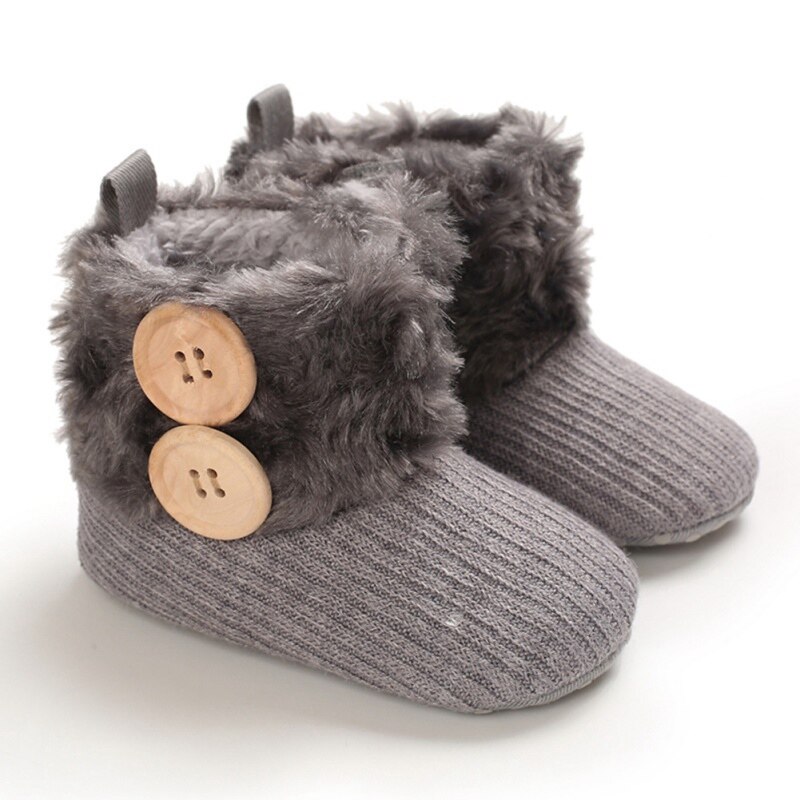 2020 sveglio di Inverno Del Bambino Della Ragazza Del Ragazzo Del Cotone di Lavoro A Maglia Stivali Casual Pattini in Primo Luogo Camminatore Appena Nato Sveglio antiscivolo Morbida Suola scarpe 0-18M: H / -S