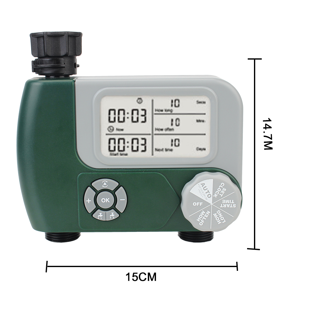 Garden Water Timers Digital Hose ​Faucet Timer Irrigation Controller Programmable with 2 Outlet Automatic Battery Operated