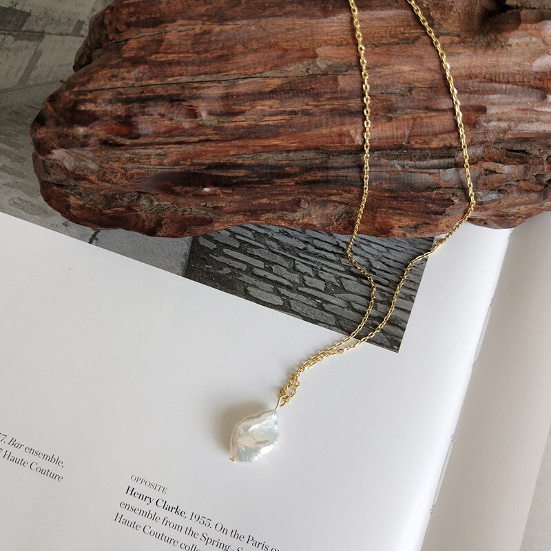 Louleur 925 sterling sølv barok perle vedhæng halskæde enkel vild charme perle halskæde til kvinder smykker