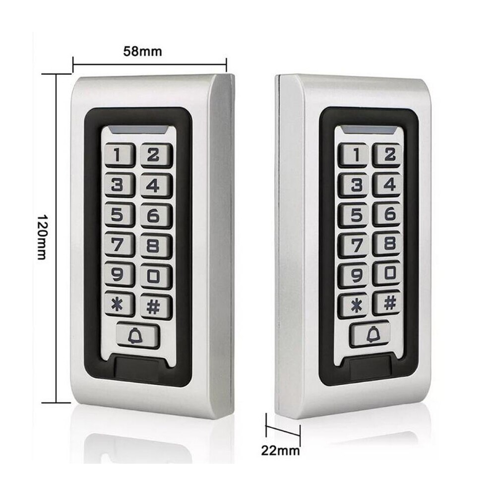 2000 Users Metal Backlight Keypad RFID125KHz Standalone Door Access Controller with Wiegand 26 Output can be used as Reader