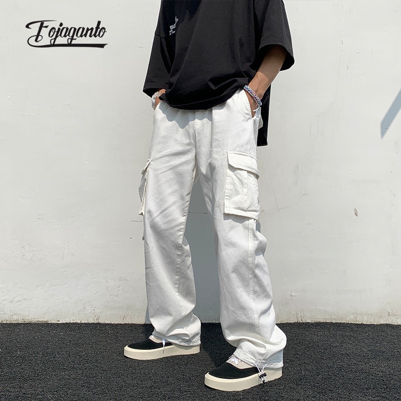 Pantalones Cargo de estilo Hip Hop para hombre, pantalón de