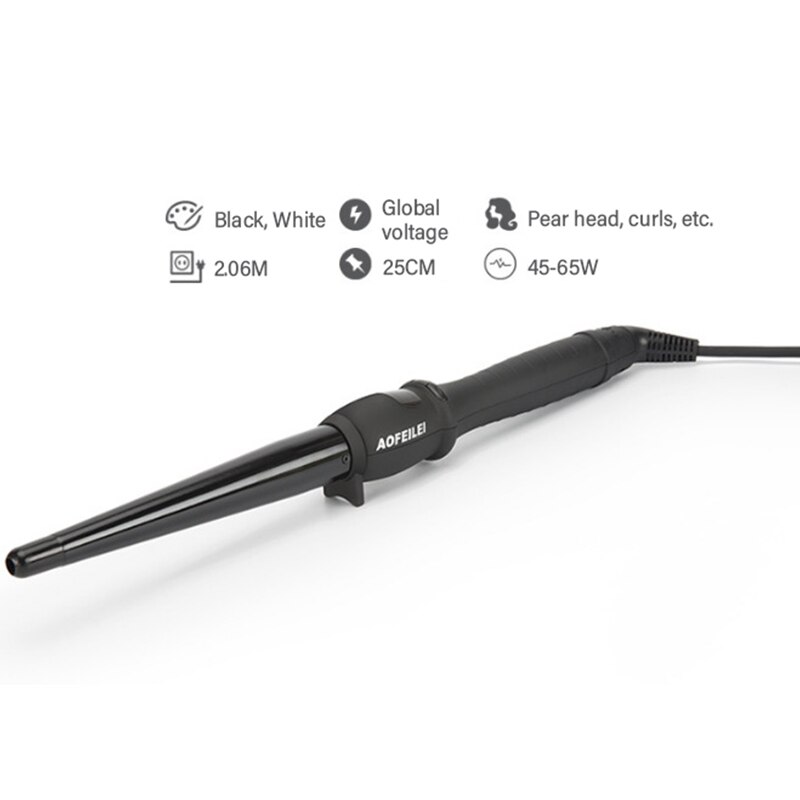 Rizador cónico LCD, plancha de rizos de un solo tubo, esmalte de cerámica, cono de flor de pera, cabello eléctrico, rizado, herramientas de estilismo