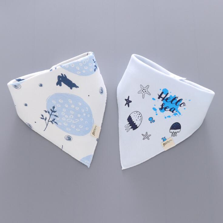 2 pièces/ensemble Burp chiffons pour bébé coton bavoirs alimentation bavoirs Bandana Triangle écharpe salive pour bébé soins WWD005: WWD005B-2pcs-set