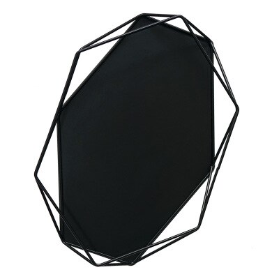 Plateau de forme géométrique macaron | Outils à gâteau de couleur pour le dessert, décoration de table basse, rangement de parfum/maquillage/bijoux: Black