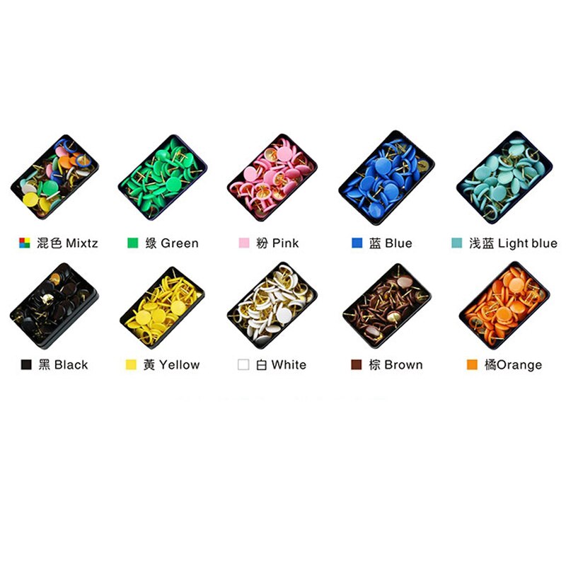 50 unidades/juego de alfileres de Metal de colores con cabeza redonda, papel práctico para el hogar y la escuela, mapa, tablero de corcho, clavijas de fijación,: Navy Blue