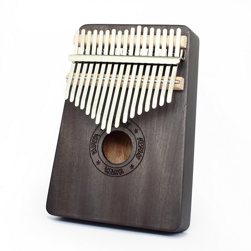 17 touches Kalimba pouce piano doigt piano débutant instrument de musique africain solide pêche coeur avec étude livre tuning marteau: Acajou couleur