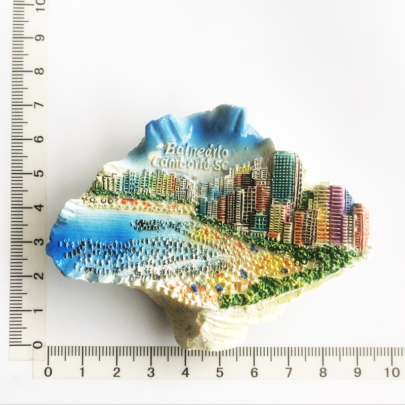 Kreative Brasilien Reise Souvenirs Magnet Kühlschrank Aufkleber Harz Handwerk 3d gemalt magnetische Kühlschrank Aufkleber Küche Dekor: Licht Grau