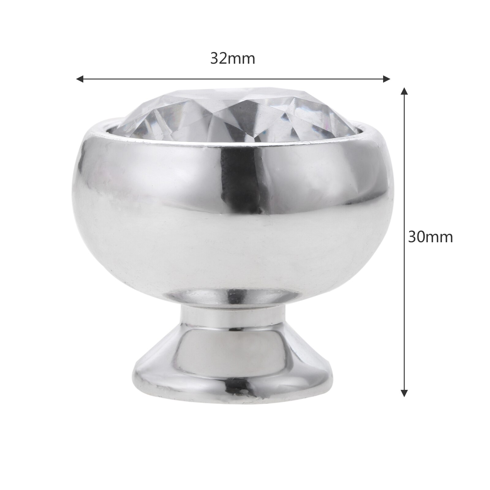 1Pc Clear Diamond Vorm Knop Enkele Poort Pull W/Schroef Plastic Crystal Gem/Bal Vorm Handvat Meubels lade Kast Kledingkast: 6