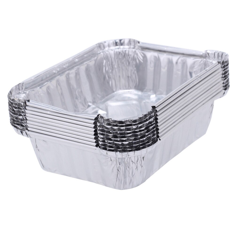 20 Stuks 450Ml Wegwerp Aluminiumfolie Lunch Box Met Deksel Tin Wegwerp Meeneem Verpakt Lunchbox Container 14.7*12*5Cm