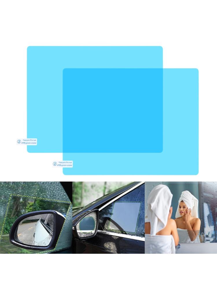 2 Pcs Car Side Windows Mirror Rainproof Film Anti-Fog Clear Protective Sticker Anti-Scratch Waterproof Window Film