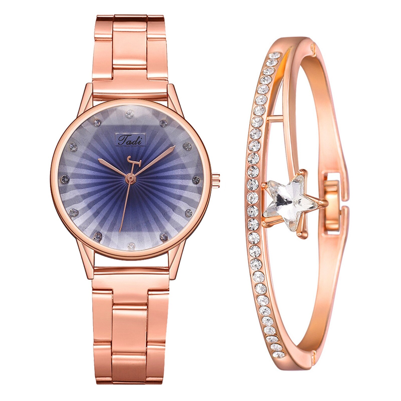 Mode Dames Stalen Band Armband Horloge Set Elegante Geometrische Armband Horloges Vrouwen Часы Женские: B