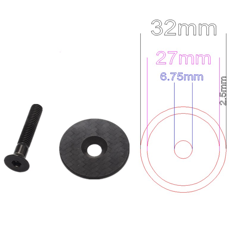 Carbon Bicycle Stem Top Cap with Screw For od2 31.8mm-28.6mm 1 1/8" Steerer Fork Tube Headset Cap Cover: 28.6MM  10g