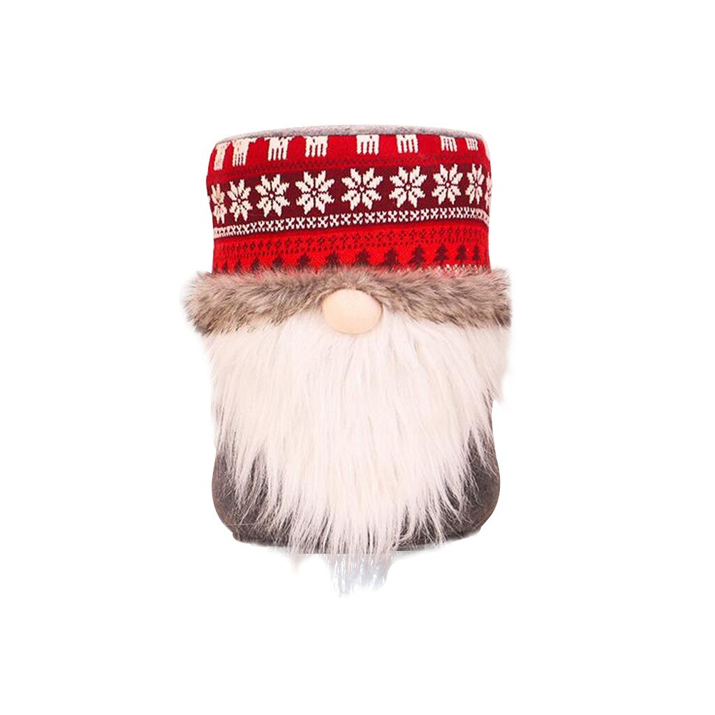 Christmas Dust Cover Water Bucket Dispenser Container Bottle Purifier Xmas Home Decoration faceless elderly knitted bucket: A