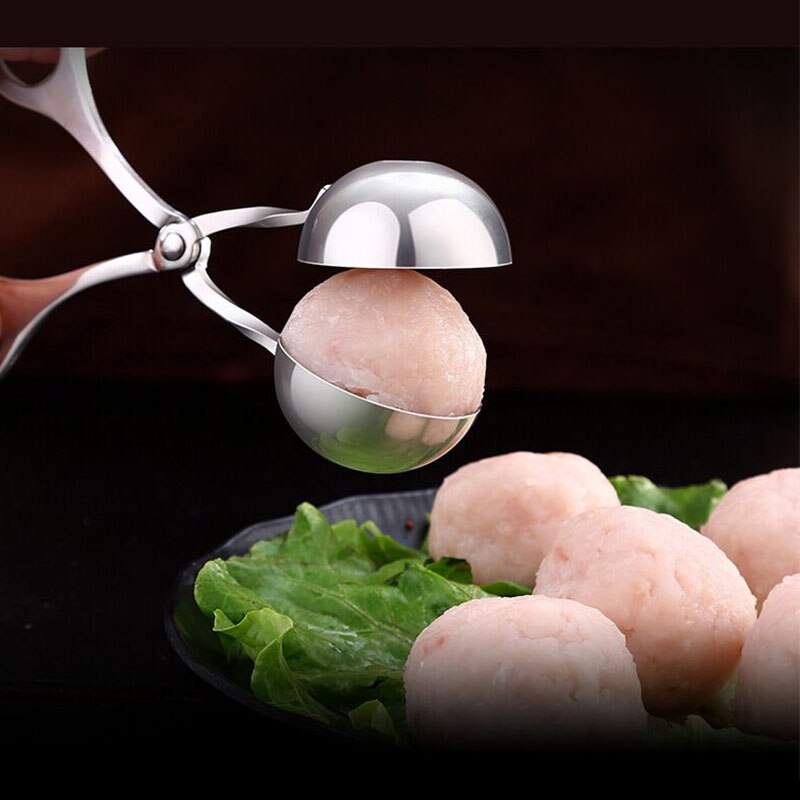 304 rustfrit stål kødmelon baller non-stick tang kage pop frikadelle ske is scoop cookie dej scoop