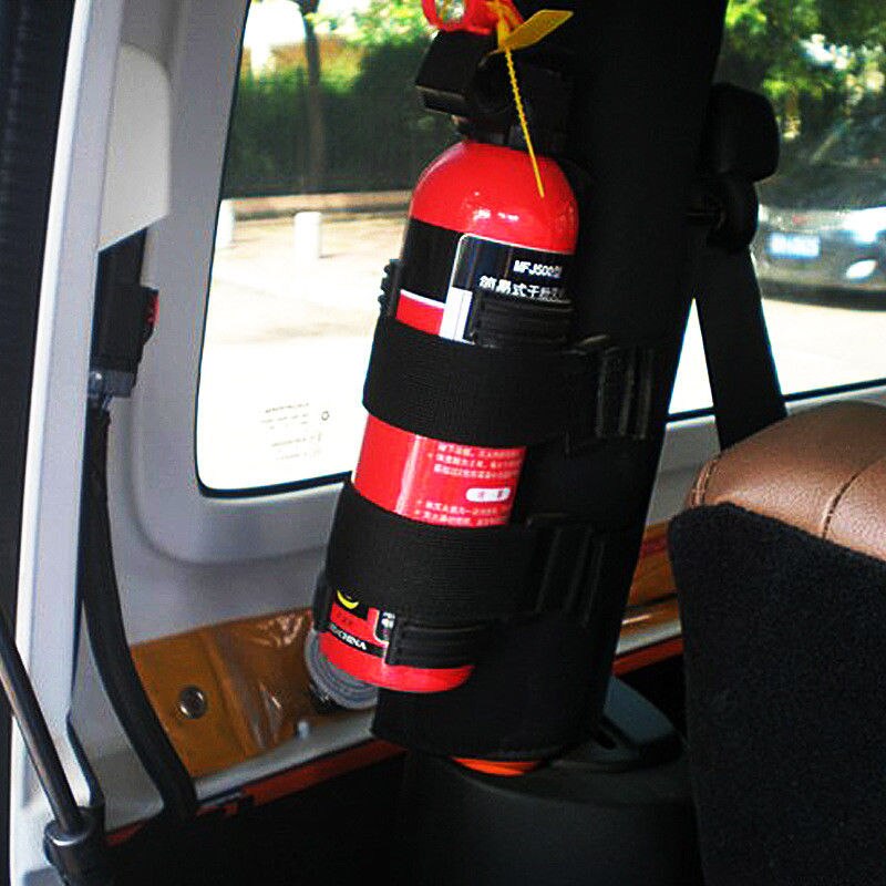 For Jeep Wrangler YJ TJ JK Trucks Car Accessories 1PC Adjustable Red/Black Roll Bar Safety Fire Extinguisher Holder Safety Belt