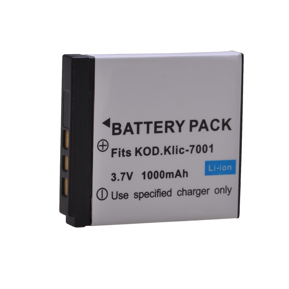 Batterie 1000mAh, Klic-7001 klc 7001 Klic7001, pour Kodak M1063 M341 M340 M320 M1073 V550 V570 V610 V705 M753 M763 M853 M863