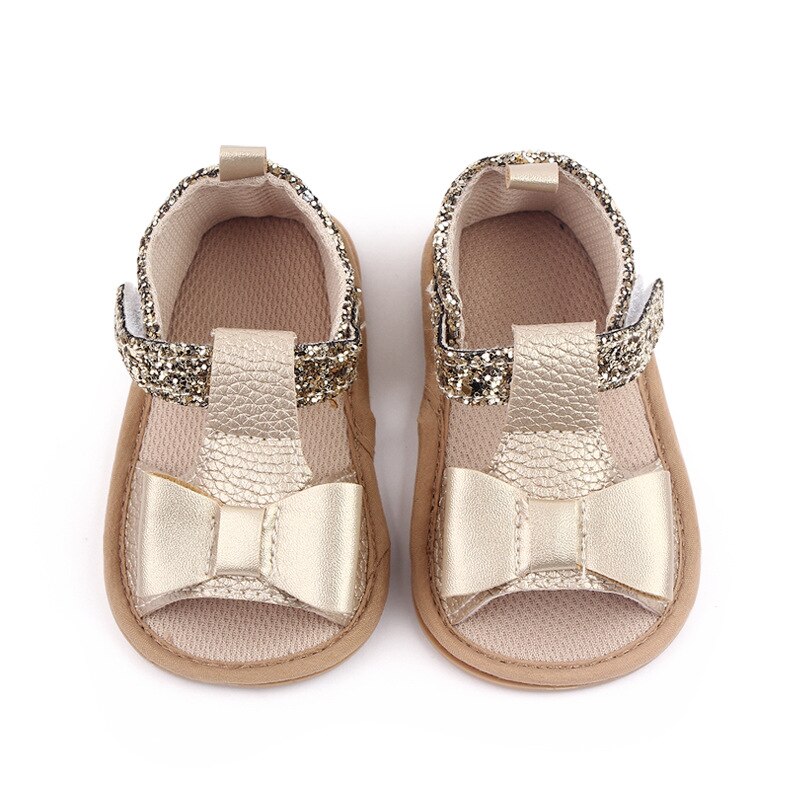 Kleinkind Baby Mädchen Sandales Kleinkind Sommer Schuhe neugeboren Bebes Sanft Gummi Sohle, einzig, alleinig Schuhwerk Pro 1 Jahr niedlich Gold Bling Sandalen