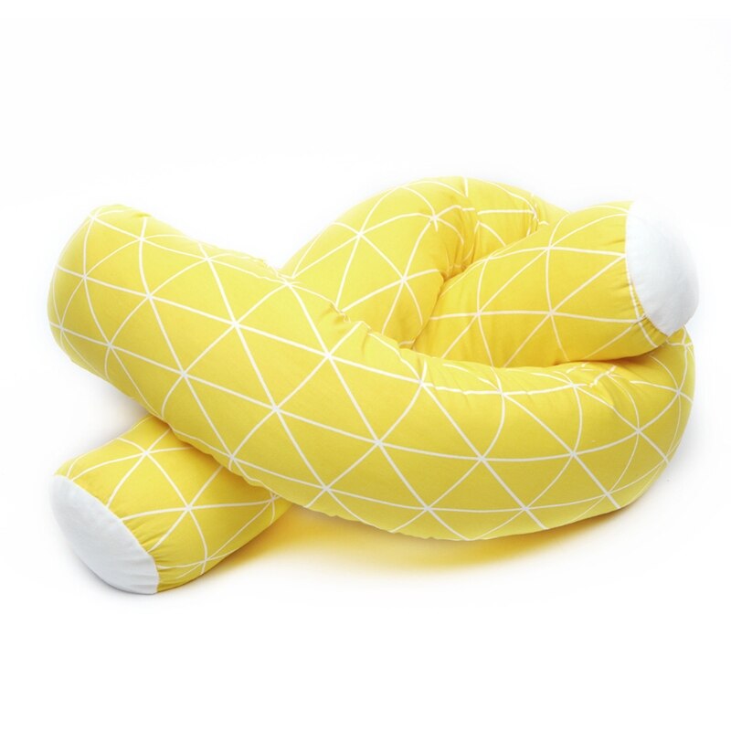 Almohada larga para niños, cerca de cama, cuna anticolisión, cabecera, parachoques suave para cuna: Amarillo