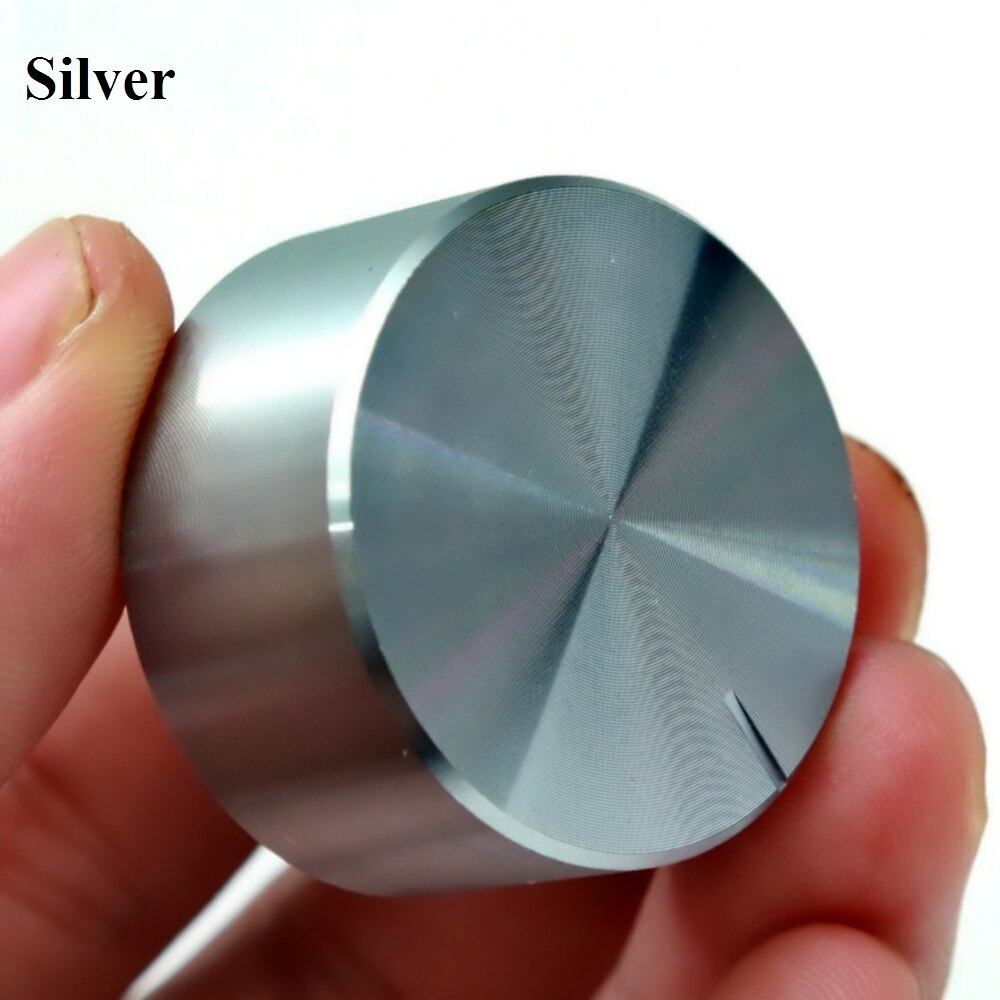 GHH Black Silver Gold 26X17mm 6mm Alloy Knurled Shaft Hole Rotation Switch Volume Control Knob Cap Aluminum Potentiometer Knob: Silver