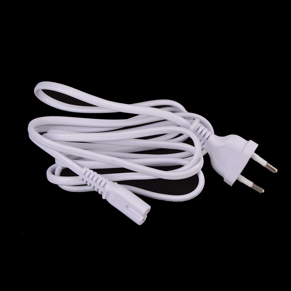 1pc 2-prong power cord White 1.5M EU European 2-Prong Port AC Power Cord Cable Slim Power Cable for most printer&laptop adapters
