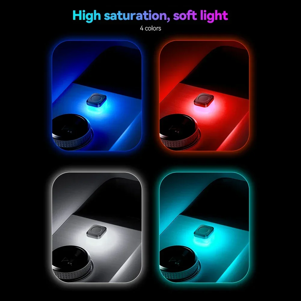 USB Car LED Night Lights Ambient Lighting Car Interior Atmosphere Lamp Auto Decoration LED Neon Bulb Car 5V Plug and Play