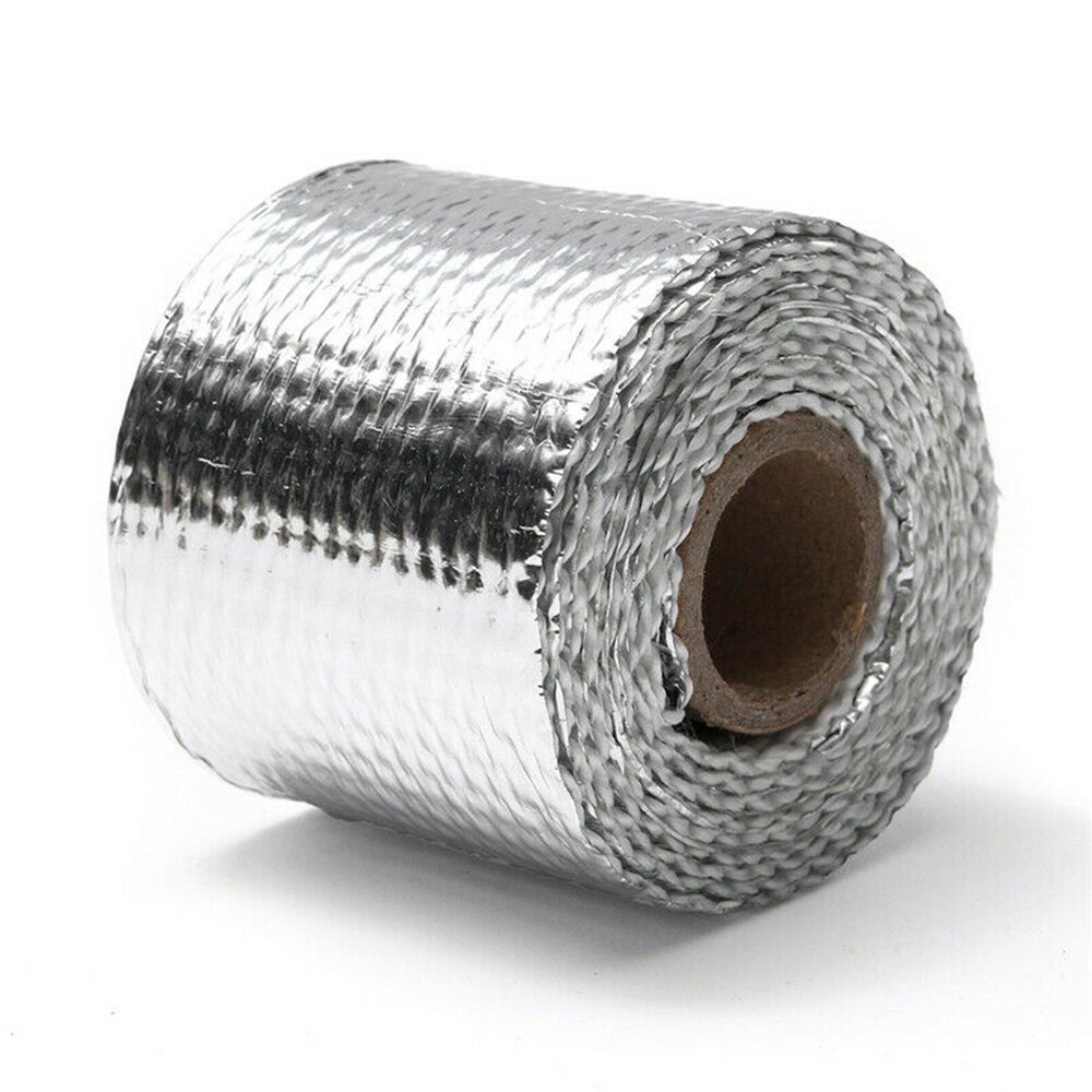 Silver 1 Roll of Insulation Tape 6*Ties Exhaust Insulation 5m*5cm 2000°Fahrenheit