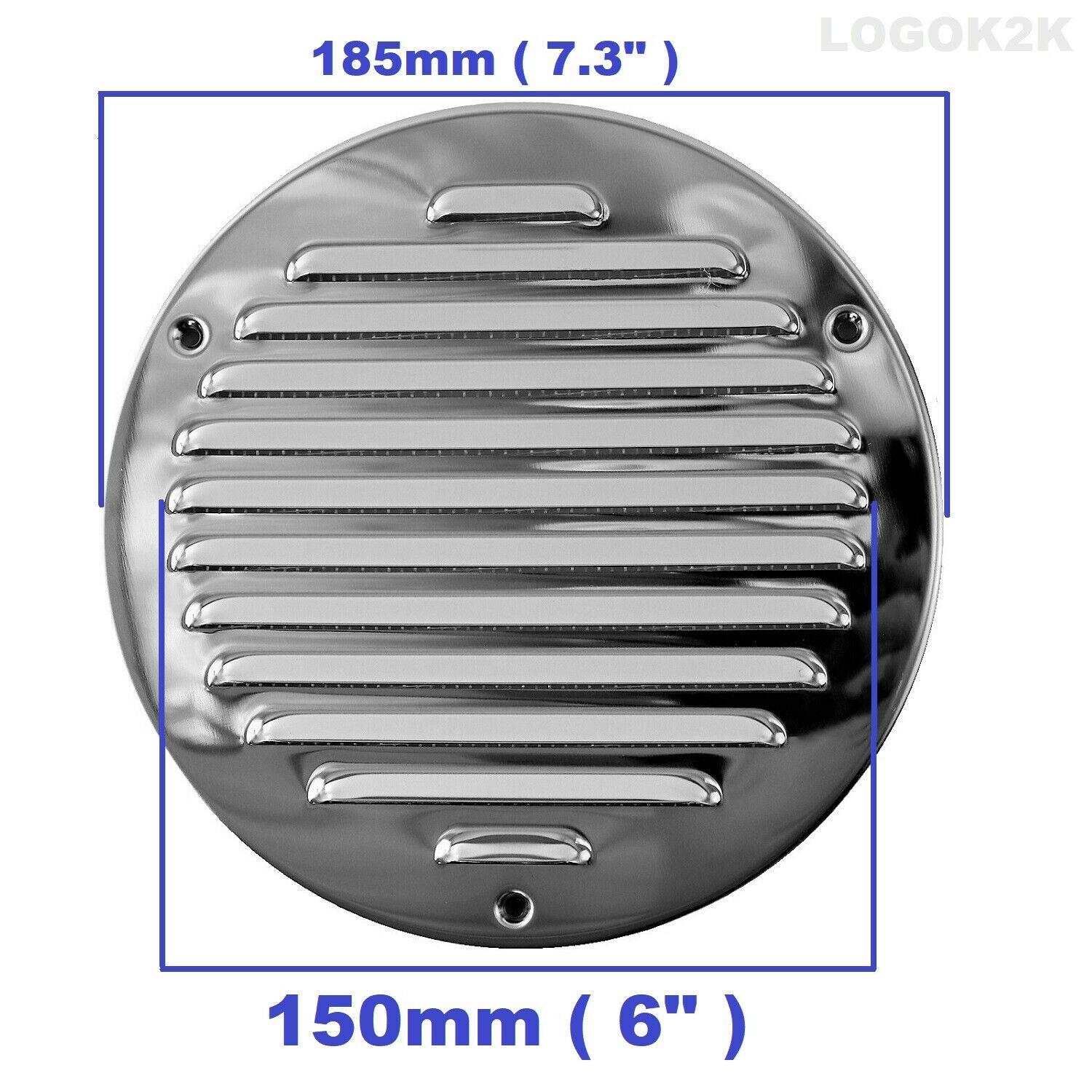 100MM 125MM 150MM Flat Circle Air Vent Grill Metal Cover Round Ducting Ventilation: STAINLESS STEEL-150m