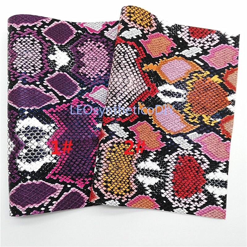 1PC 21X29CM Python Faux Leather Fabric, Synthetic Leather Fabric Leather Sheets For Making Bows LEOsyntheticoDIY T257A
