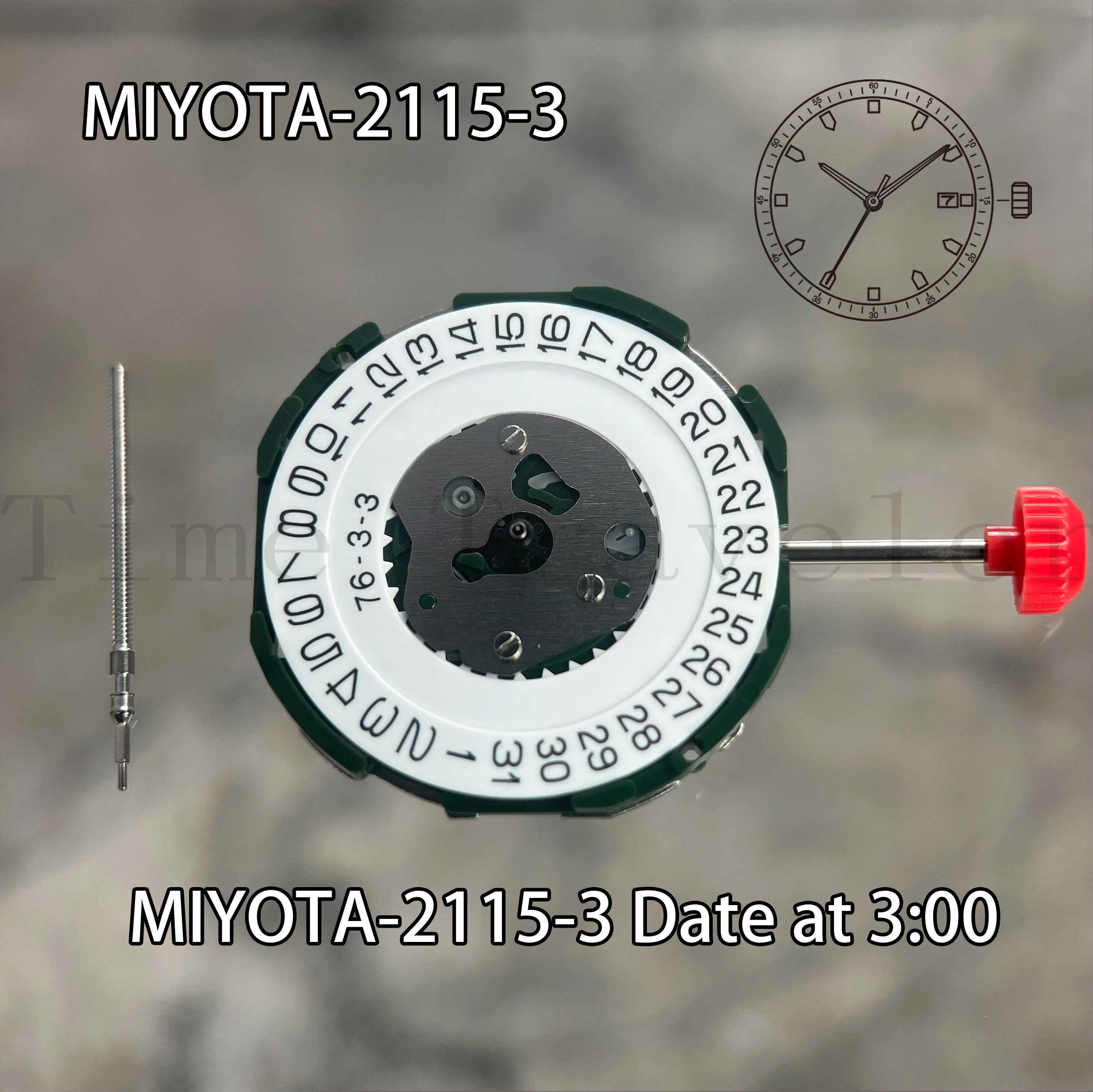 Miyota 2115 movimiento de cuarzo japonés 2115-3 movimiento piezas de reloj Accesorios de reparación con indicador de fecha calendario movimiento japonés