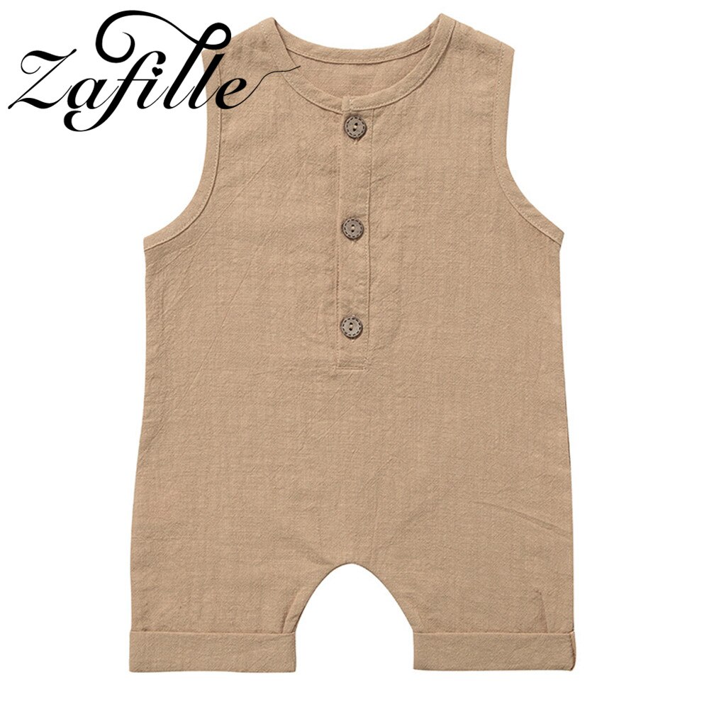 Zafille babykleidung für jungen, sommerkleidung für freundlicher und kleinkinder, strampler, ärmellose schlafanzüge, leinen-babyoutfits, #39
