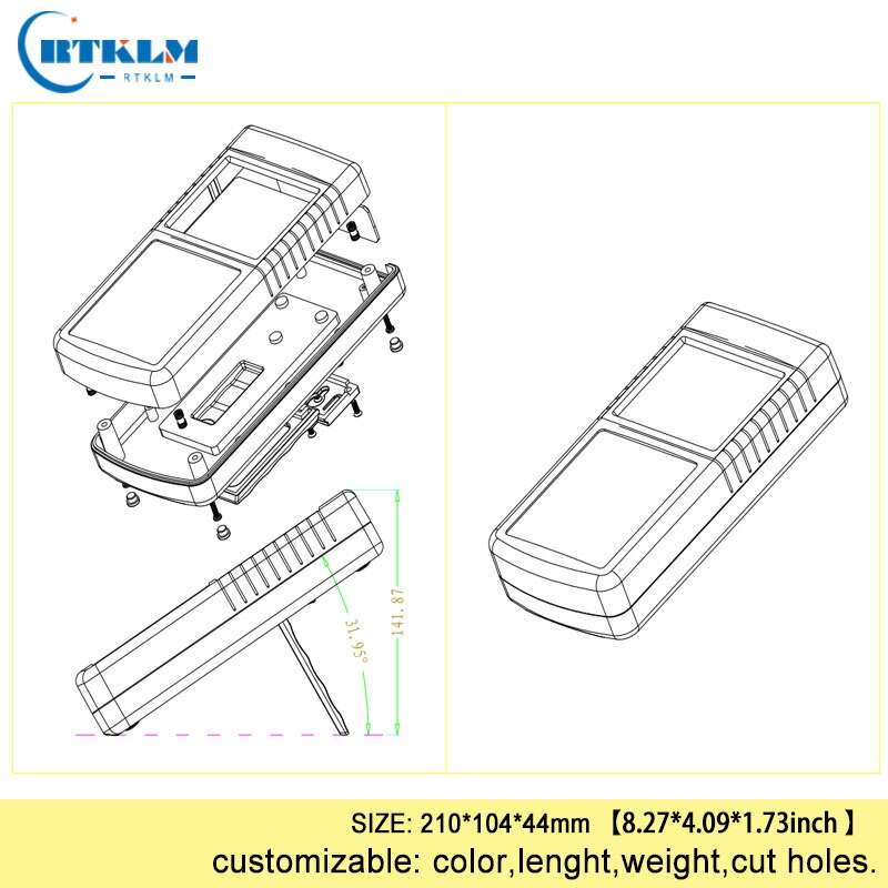 DIY junction box handheld plastic behuizing elektronische project gevallen abs kast draad connection box speaker box 210*104 * 44mm