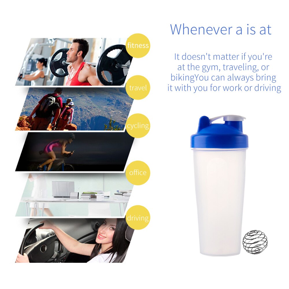 Shaker flaske valleproteinpulver blandingsflaske sports ernæring protein shaker fitness vandflaske