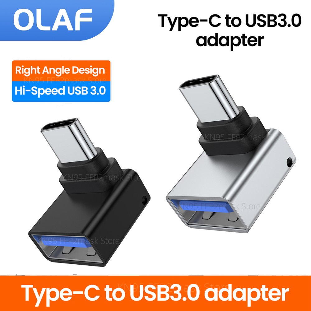 USB C Adapter 90° Elbow Type C to USB 3.0 Adapter Fast Charging USB Female To Type C Male Converter For Macbook Mobile Phone