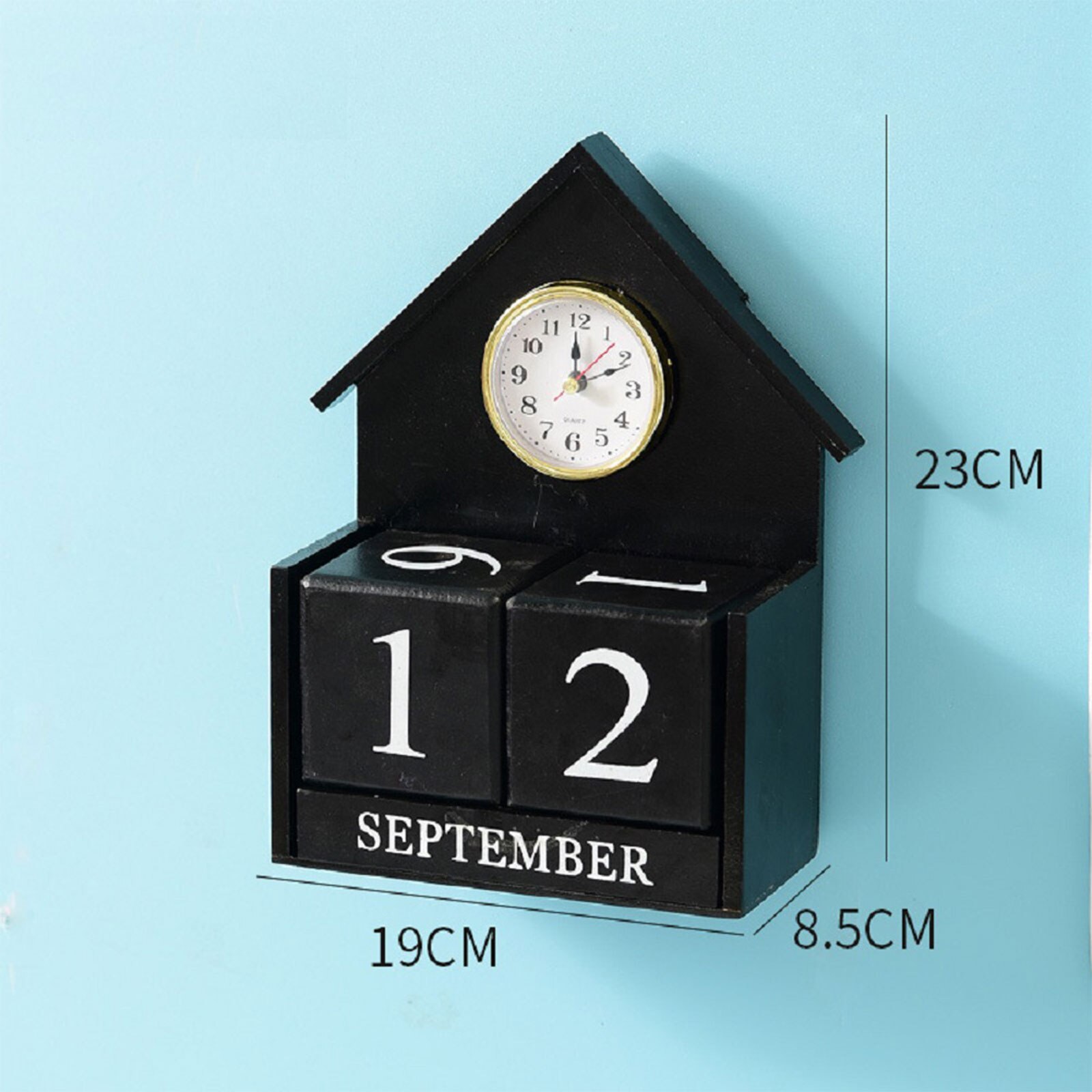 6.1X3.9X2.9 Inches Houten Bureau Blokken Kalender-Perpetual Blok Maand Datum Display Home Office Decoratie
