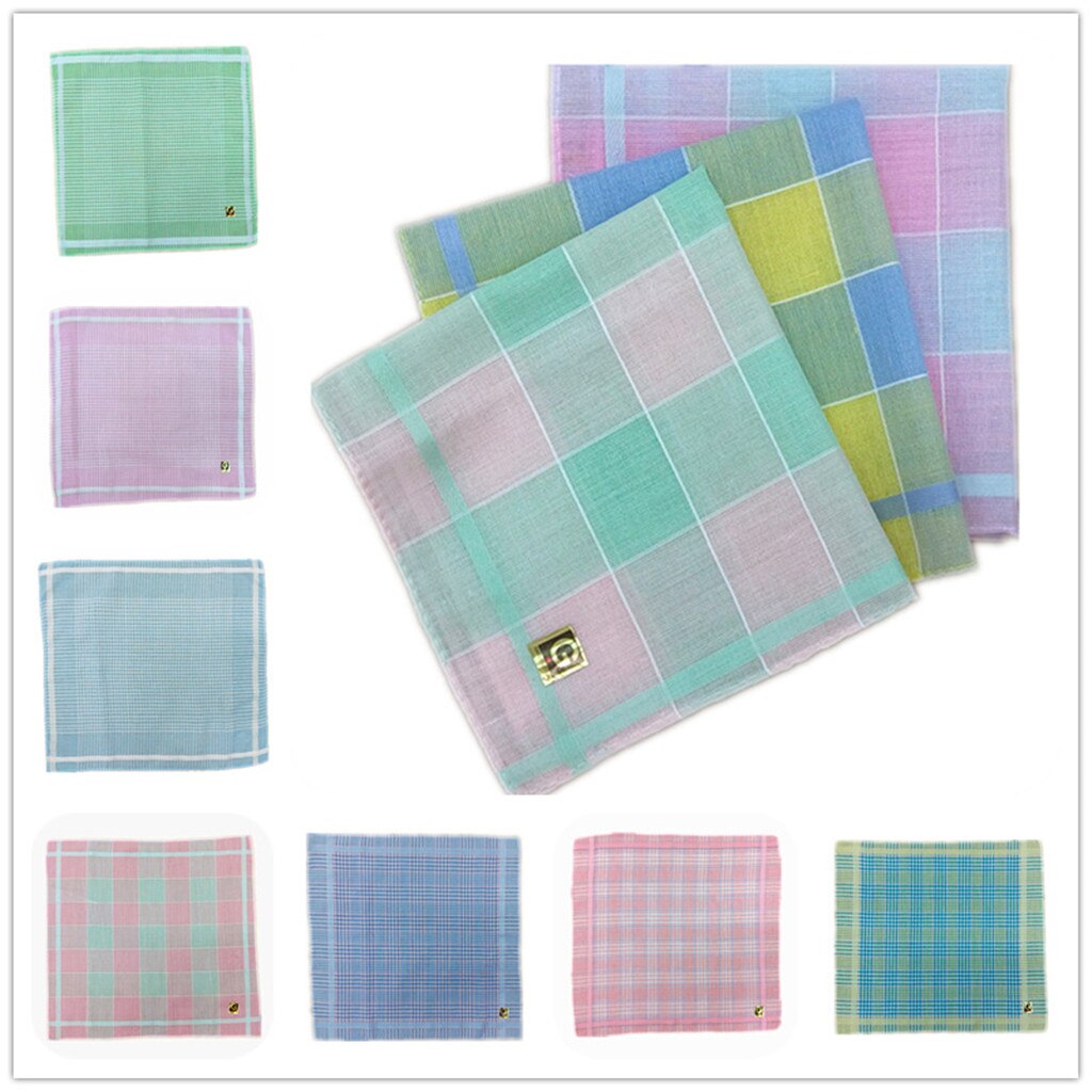 10 Pack Dames Klassieke Zakdoeken Plaid Vierkante Zakdoeken 28x29cm